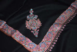 Embroidered fine wool stole 28x80 inch