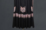 Embroidered fine wool stole 28x80 inch