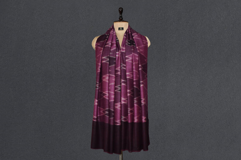 Pashmina handwoven ekat stole 28x80 inch purple