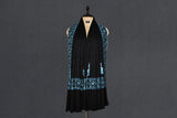 hand embroidered black shawl fine wool 40x80 inch