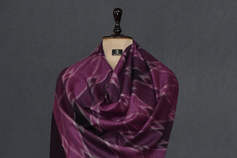 Pashmina handwoven ekat stole 28x80 inch purple