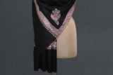 Embroidered fine wool stole 28x80 inch