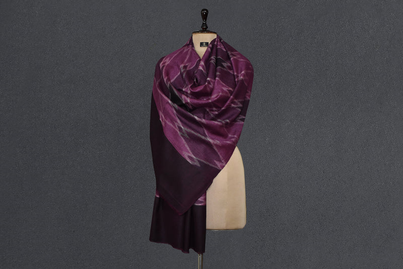 Pashmina handwoven ekat stole 28x80 inch purple