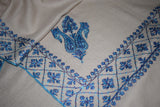 hand embroidered beige shawl fine wool 40x80 inch