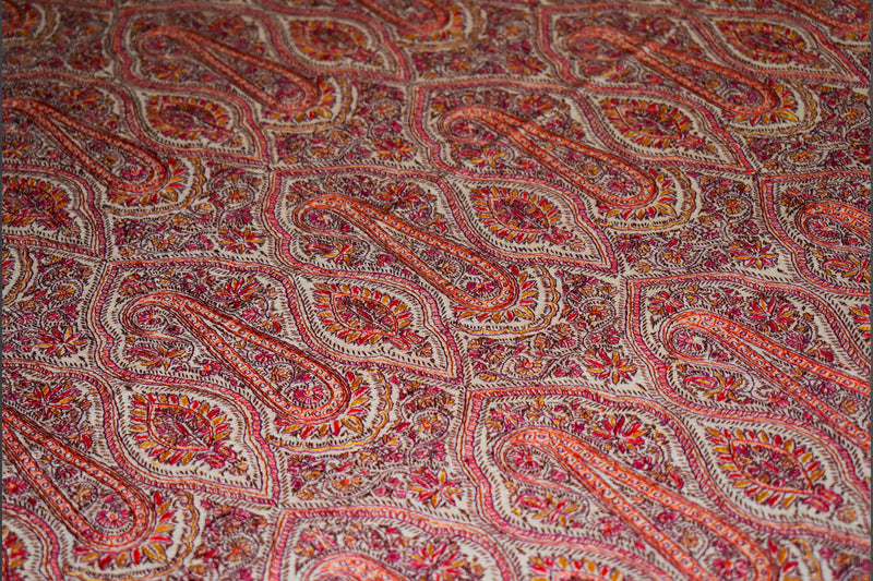 Hand embroidered pashmina jammawar shawl 40X80 inch