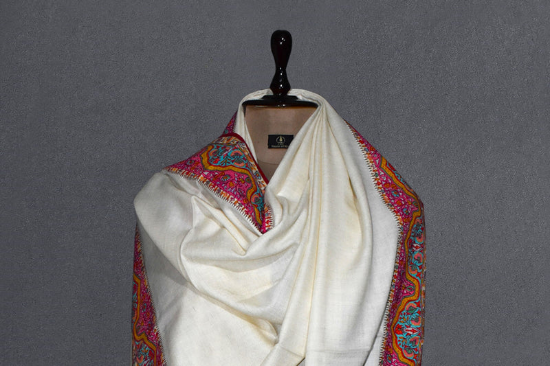 pashmina kalamkari patch shawl 40x80 inch