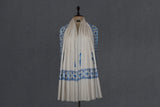 hand embroidered beige shawl fine wool 40x80 inch