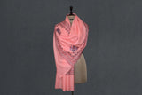 Embroidered fine wool stole 28x80 inch