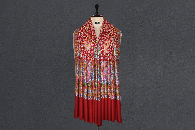 hand embroidered pashmina shawl 40X80 inch