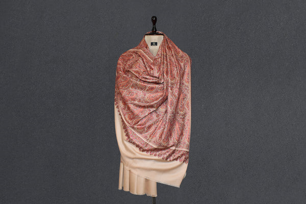 Hand embroidered pashmina jammawar shawl 40X80 inch