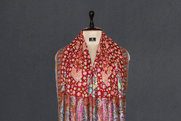 hand embroidered pashmina shawl 40X80 inch