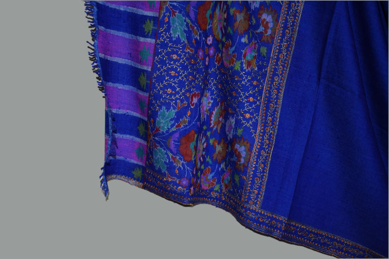 kani pashmina paldar blue shawl 40*x80*