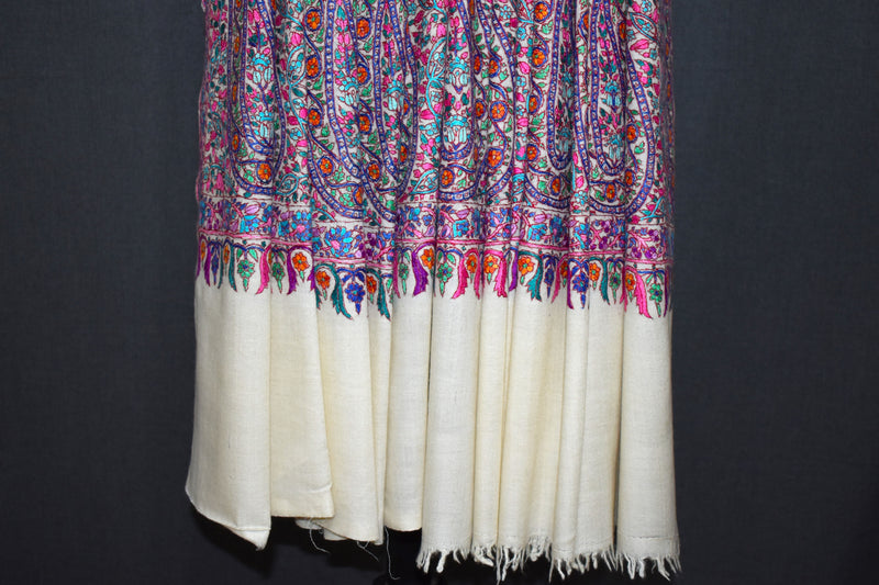 Pashmina hand embroidered shawl paldar 40x80 inch