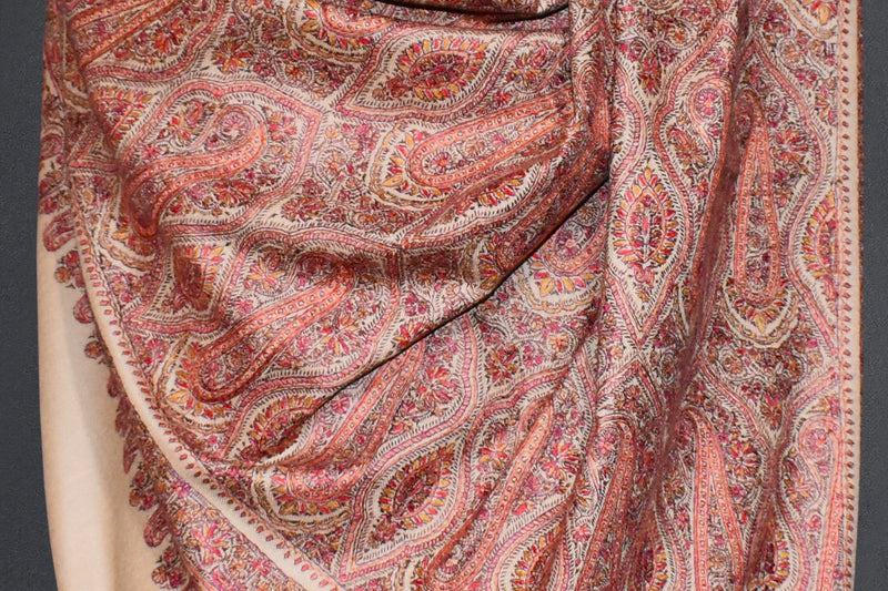 Hand embroidered pashmina jammawar shawl 40X80 inch