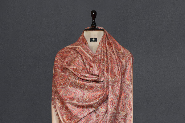 Hand embroidered pashmina jammawar shawl 40X80 inch