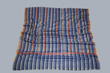 hand Embroidered womens blue stripe shawl 40"x80"