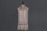 Embroidered fine wool check jall stole 28x80 inch