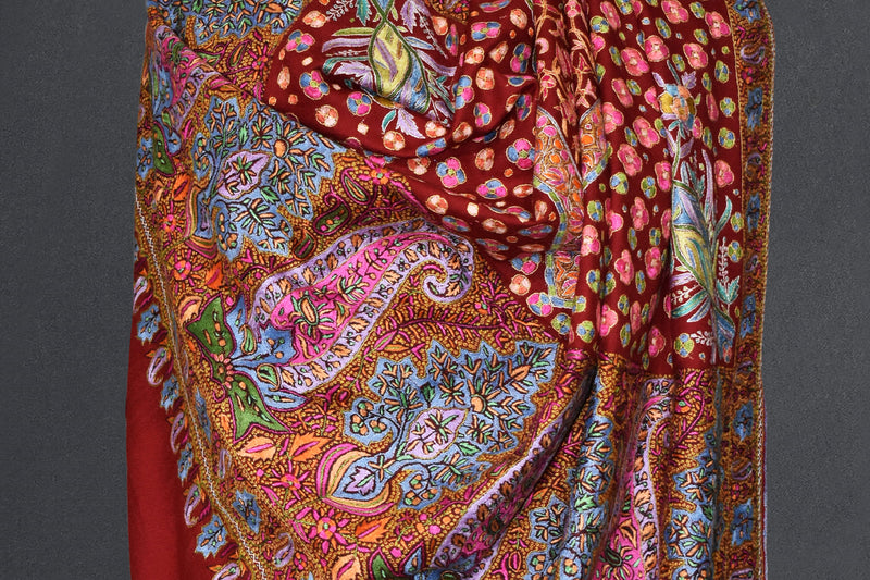 hand embroidered pashmina shawl 40X80 inch