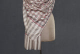 Embroidered fine wool check jall stole 28x80 inch