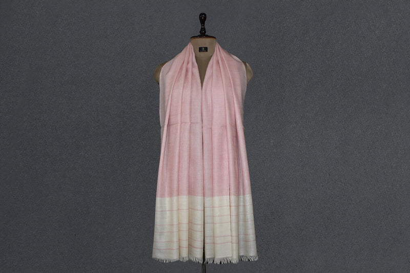 Pashmina handwoven pink stole 28x80 inch