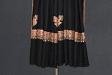 hand embroidered black shawl fine wool 40x80 inch