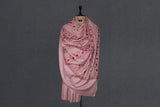 Fine wool Embroidered pink shawl 40"x80"