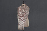 Embroidered fine wool check jall stole 28x80 inch