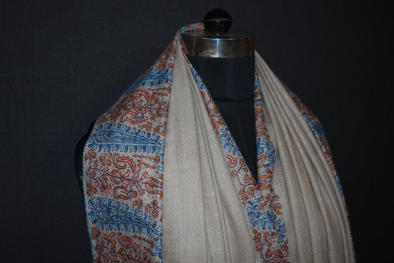 Pashmina Hand embroidered paldar shawl 45x90 inch