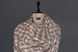 Embroidered fine wool check jall stole 28x80 inch