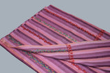 hand Embroidered womens pink stripe shawl 40"x80"