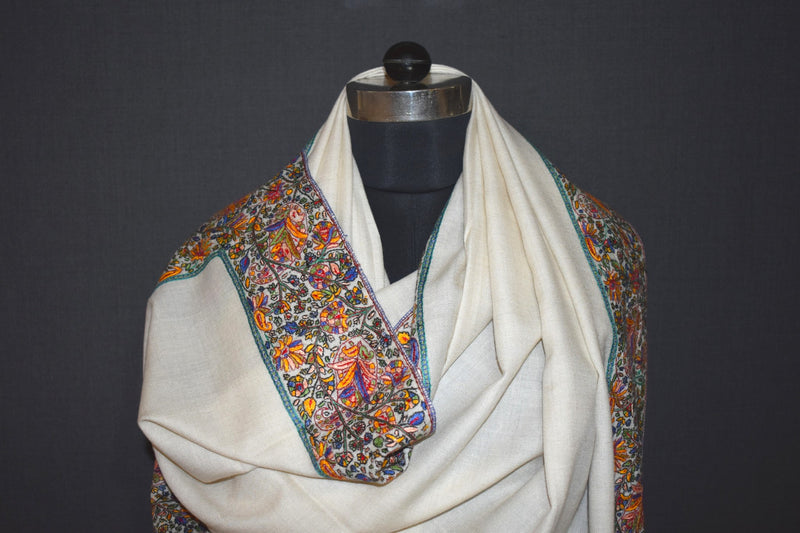Pashmina Hand embroidered dour shawl 40"x80"