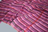 hand Embroidered womens pink stripe shawl 40"x80"