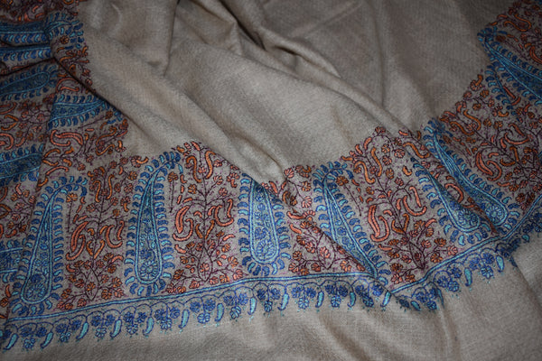 Pashmina Hand embroidered paldar shawl 45x90 inch