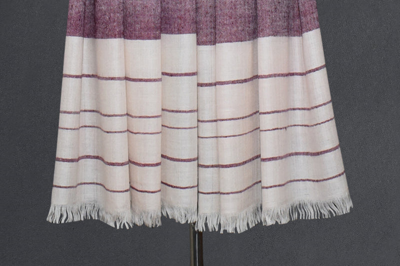 Pashmina handwoven purple stole 28x80 inch