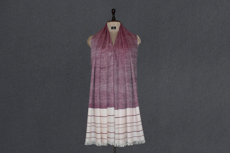 Pashmina handwoven purple stole 28x80 inch