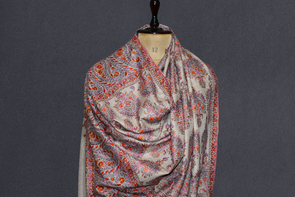 embroidered pashmina jamawar shawl 40X80 inch
