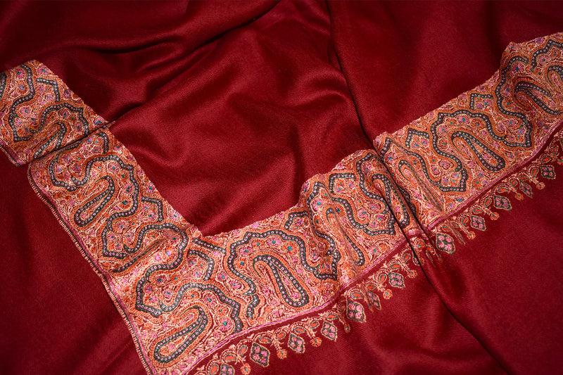 hand embroidered pashmina shawl 40X80 inch