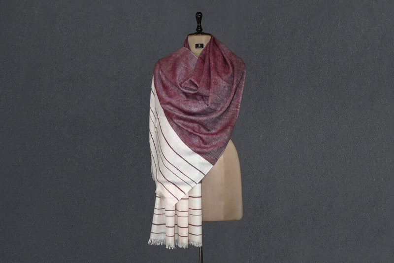 Pashmina handwoven purple stole 28x80 inch