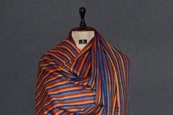 Hand woven pashmina stripe shawl 40x80 inch