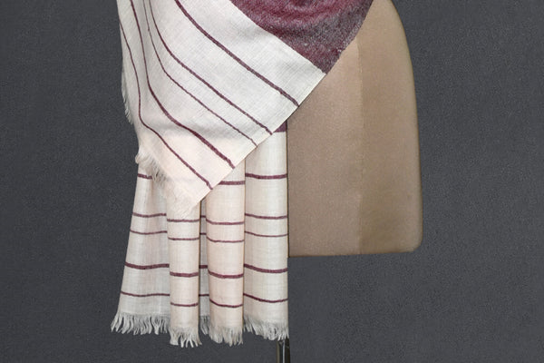 Pashmina handwoven purple stole 28x80 inch