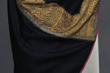Antique trim pashmina black shawl