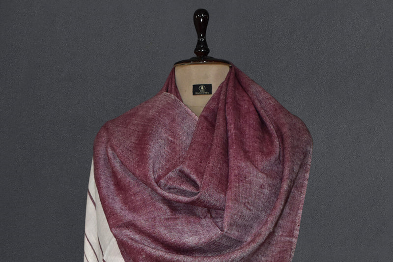 Pashmina handwoven purple stole 28x80 inch