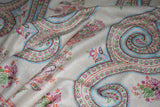 Embroidered pashmina designdar shawl 40X80 inch white