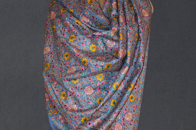 Embroidered pashmina jamma shawl 40X80 inch