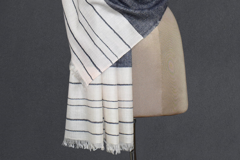 Pashmina handwoven grey stole 28x80 inch