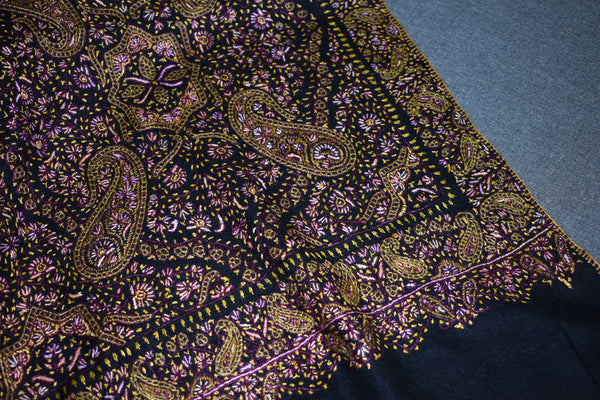 Pashmina hand embroidered shawl jamma 40x80 inch