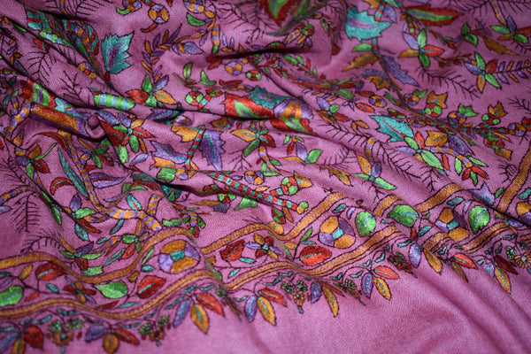 Pashmina Hand embroidered jammawar shawl 45x90