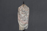 Embroidered pashmina designdar shawl 40X80 inch white