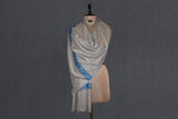 cashmere embroidered fine wool stole  28x80 inch