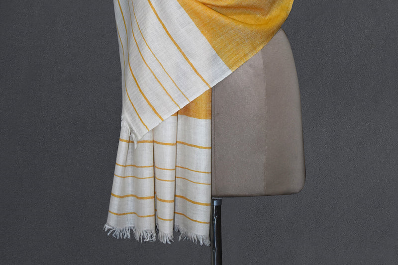 Pashmina handwoven lemon stole 28x80 inch